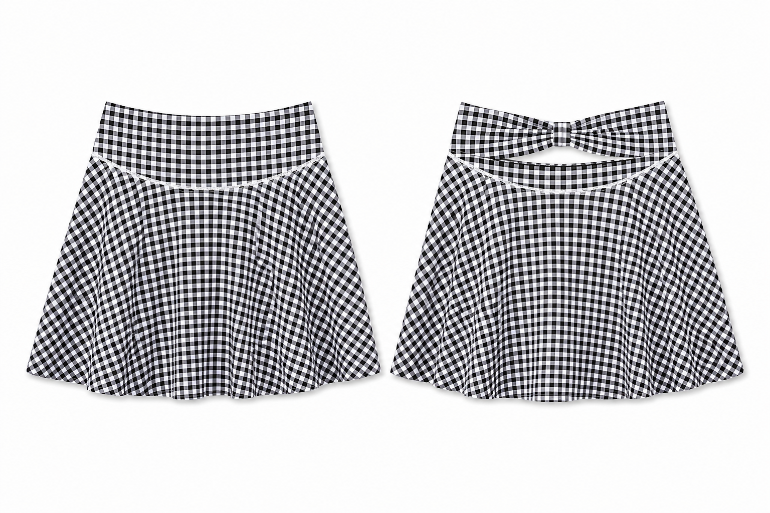 Rally Skirt - Black & White Gingham